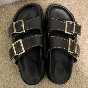 Alohas Buckle Strap Black Sandal